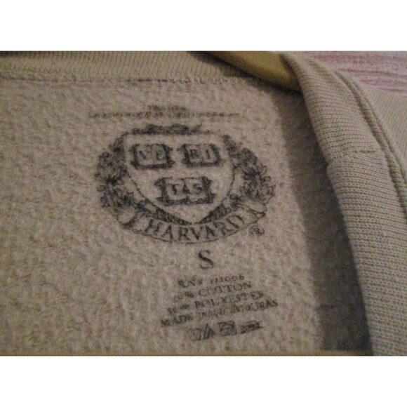 HARVARD University Sweatshirt Size Small Women Tan College Logo Long Sleeve - Picture 2 of 3